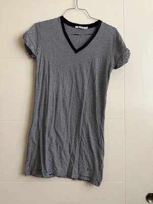 T Alexander Wang Negro Blanco Rayas Cuello en V Camiseta Vestido Para Mujer’s XS Foto 1 de 4