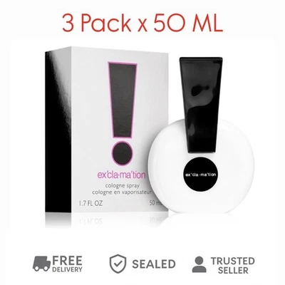 COTY 3 x Exclamation Eau de Cologne for Women 50 ml – Classic Scent Perfume