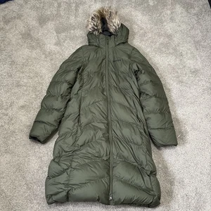 Marmot 700 Fill Down Green Parka Puffer Jacket Fur Trim Hooded Women’s Medium - Bild 1 von 8