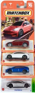Hot Wheels Streichholzschachtel 2023 Tesla Modell Y X Roadster Menge 4 - rot blau grau weiß - Bild 1 von 17