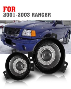 For 2001-2003 Ford Ranger Fog Lights Halo Projector Clear Glass Lens Pair Lamps - Picture 1 of 12