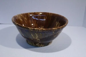 Antike Bennington Rockingham Keramik 10,5" SCHALE Feuerstein Glasur Gelbware siehe Bilder - Bild 1 von 12