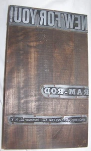 VINTAGE RAM-ROD MACA ROCHESTER NY DRUCKER WERBUNG TYP BLOCK - Bild 1 von 1