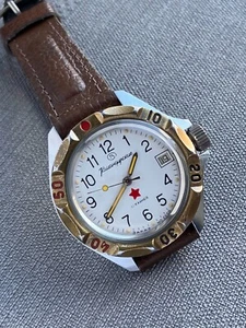 Vintage Vostok Komandirskie Soviet Men's Wristwatch 1980s - Picture 1 of 13