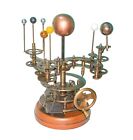 Antique Vintage Style Brass Orrery Solar System Sun Earth Moon with Wooden Base