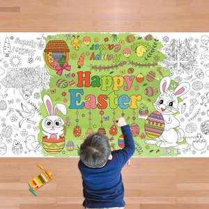 Easter Giant Coloring Poster/Tablecloth - Easter Crafts for Kids - 30 X 72 Inche - Picture 1 of 12