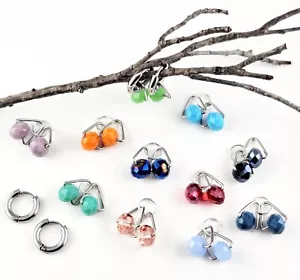 Edelstahl Huggie Klappcreolen Ohrclip Creolen Einhänger SERAJOSY - Bild 1 von 43