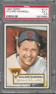 1952 Topps #114 WILLARD RAMSDELL Cubs PSA 5.5 EX+