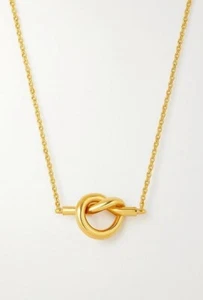 Minimalist Knot Necklace 14k Gold Plated Dainty | Elegant Everyday Jewelry Gift - Picture 1 of 8