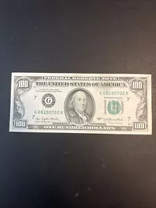 Lightly Circulated Small Head $100 bill (One Hundred Dollar Bill) - Series 1977 - Picture 1 of 2