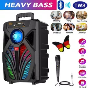 Altoparlante Bluetooth 5.0 Portatile Subwoofer Music Box RGB con Microfono Stereo - Foto 1 di 15