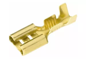 10x Flachsteckhülsen vergoldet 4,8mm für Kabel 2,5qmm flat push on gold plated - Bild 1 von 2