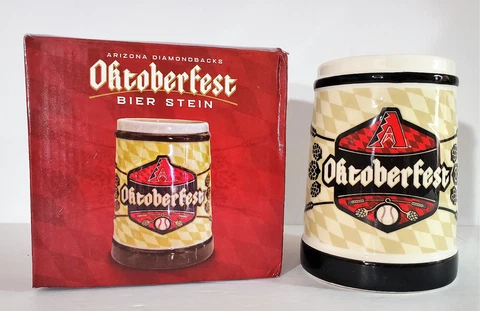 RARE NEW Diamondbacks Octoberfesr Bier Stein / Beer Mug Dbacks 2014 Special SGA Cover
