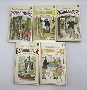 Vintage P G Wodehouse Jeeves & Wooster x5 Book Set Paperback Penguin Butler 1973 - Picture 1 of 12
