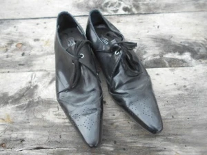 RARE CHAUSSURES PEPE JEANS LONDON CUIR NOIR VERNIES RICHELIEU T 39 TBE SEXY +20€ - Picture 1 of 12