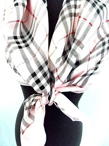 Pink Checker Scarf 40 inches by 40 inches Brand New - Picture 1 of 3
