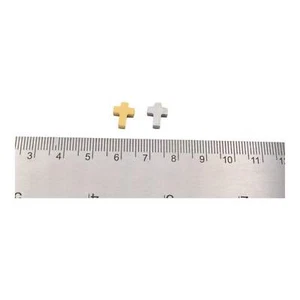 Stainless Steel Cross Charm Spacer beads for jewelry making 10x8mm 12pcs/pk - Picture 1 of 5