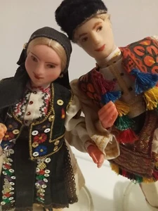 VINTAGE VOLKSKUNST EUROPÄISCHE BOHO PUPPEN MANN UND FRAU - Bild 1 von 3