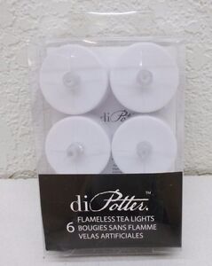 Di Potter Flameless Tea Lights For Translucent Wine Glass Shades Set of 6