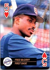 Fred McGriff San Diego Padres 1992  U.S Playing Card Aces Five 5 of Hearts 