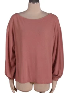 Lulus Sweatshirt Pullover Top Relaxed Long Sleeve Boat Neck Terry Size XS NEW - Picture 1 of 6