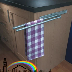 Riel de toalla telescópico nivel de aluminio gabinete extraíble debajo de la encimera etc. nuevo - Imagen 1 de 6