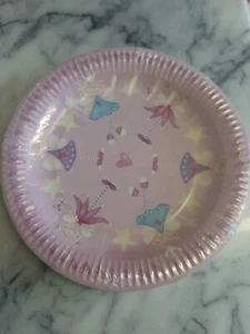 Rosa Fee Herz Design Papp Party Teller Packung mit 8 x 9" Runde Teller - Bild 1 von 7