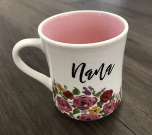Sheffield Home 20 Unzen übergroßer großer Becher Nana Blumen gerippte Keramik - Bild 1 von 12