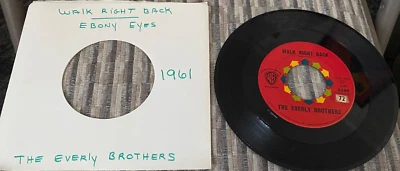 The Everly Brothers - Walk Right Back/Ebony Eyes - 45 RPM Vinyl  7" Single-Good+ - Image 1 of 2