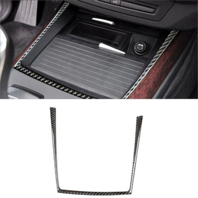 Para BMW X5 E70 X6 E71 2009-2013 Fibra de Carbono Agua Portavasos Marco Cubierta Borde Foto 1 de 4