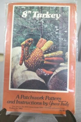 NEW 1978 Yours Truly Stuffed Patchwork Pattern "8" Turkey" #3903 USA Made - Image 1 of 3