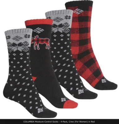 Calcetines de control de humedad Columbia Crew para mujer mezcla de lana 4-10-4 pares surtidos nuevos Foto 1 de 4