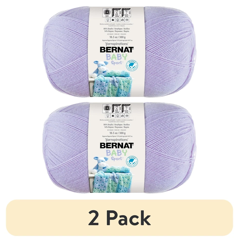 (2 pack) Bernat® Baby Sport™# Light Acrylic Yarn, Lavender 10.5oz/300g,1077Yards - Image 1 of 4
