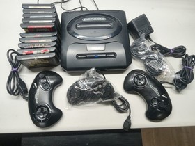 Sega Genesis Model 2 Console W/ 10 Games! Console Restored! Read! BLUE LED