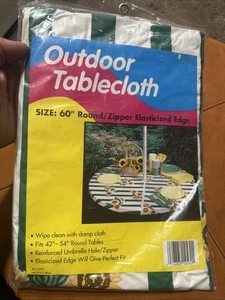 Outdoor Tablecloth 60" Round Sunflowers Zipper Elasticized Edge Easy Care Vinyl - Picture 1 of 2