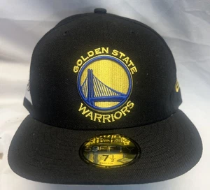 New Era 59Fifty Golden State Warriors 2022 NBA Finals Black 7 1/2 Fitted Hat Cap - Picture 1 of 6