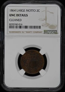1864 LARGE MOTTO Two Cent Piece 2C NGC UNC DetailsBN - Picture 1 of 2