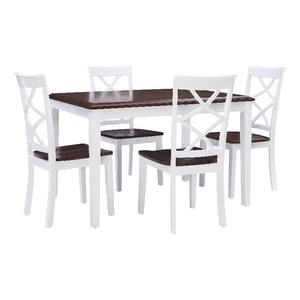 Linon Harrison Five Piece 2 Tone Dining Set in Cherry/White Finished Wood - Picture 1 of 14