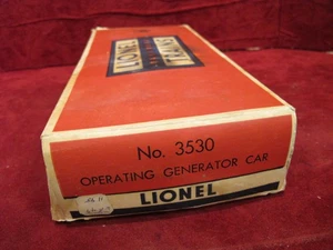 ORIGINAL  EMPTY BOX FOR LIONEL 3530 GENERATOR  CAR  POSTWAR - NO RESERVE~lot32 - Picture 1 of 14