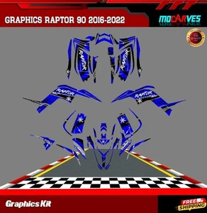 Yamaha Raptor 90 graphics kit 2016 to 2022 decals Raptor 90 stickers Vinyl atv - Picture 1 of 5
