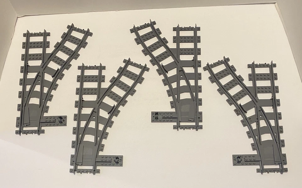 Lego RC Tren Interruptor Pista Gris Azulado Oscuro 2x Izquierdo 53407 2x Derecha 53404  Foto 1 de 1