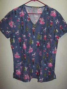 NWT - Gabby Brooke Nutcracker Christmas Scrubs Top Size XL - Picture 1 of 2