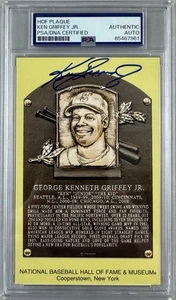 KEN GRIFFEY JR. SIGNED AUTOGRAPHED HOF PLAQUE POSTCARD PSA/DNA 7961 - Picture 1 of 2