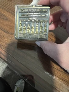Vintage Druck Letterpress The First State Bank Kalender Druckertyp - Bild 1 von 3