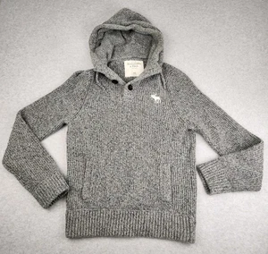 Weich! Abercrombie & Fitch Strick Wollmischung PULLOVER Zopfmuster Hoodie Elch XXL - Bild 1 von 17