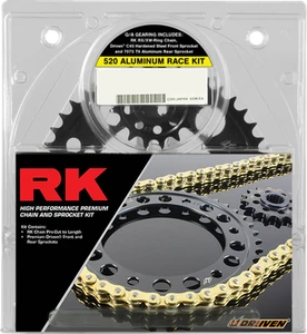 RK Chain and Sprocket Kit - 520 Aluminum Race - Gold - Yamaha YZF-R1 -'09-'14 - Picture 1 of 1
