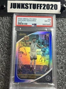 2020 ANTHONY EDWARDS /99 Blue Color Match ABSOLUTE MEMORABILIA 59 PSA 8 Rookie - Picture 1 of 3