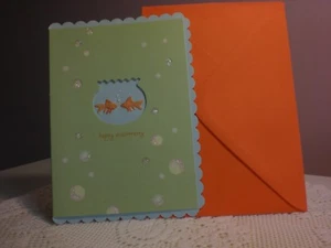 Carol's Rose Garden - Happy Anniversary - Two Gold Fish in a Bowl on cover - Picture 1 of 2