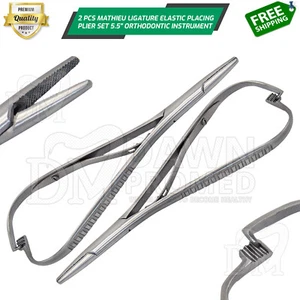 2 Pezzi Pinza di Posizionamento Elastica per Legatura Mathieu 5,5" Pinza Ortodontica Chirurgica - Foto 1 di 6