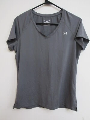Under Armour Heat Gear Fitted Gray Women's Short Sleeve Shirt Large - Image 1 of 3